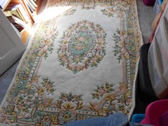MAGNIFICENT Chinese Hand Carved Wool Rug – 6×6, FREE US Continental SHIPPING!