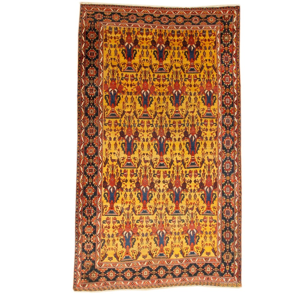 Antique PersianHeriz Bachtiar | 10'4 x 17'7" Hand-Knotted Wool Area Rug | Rare