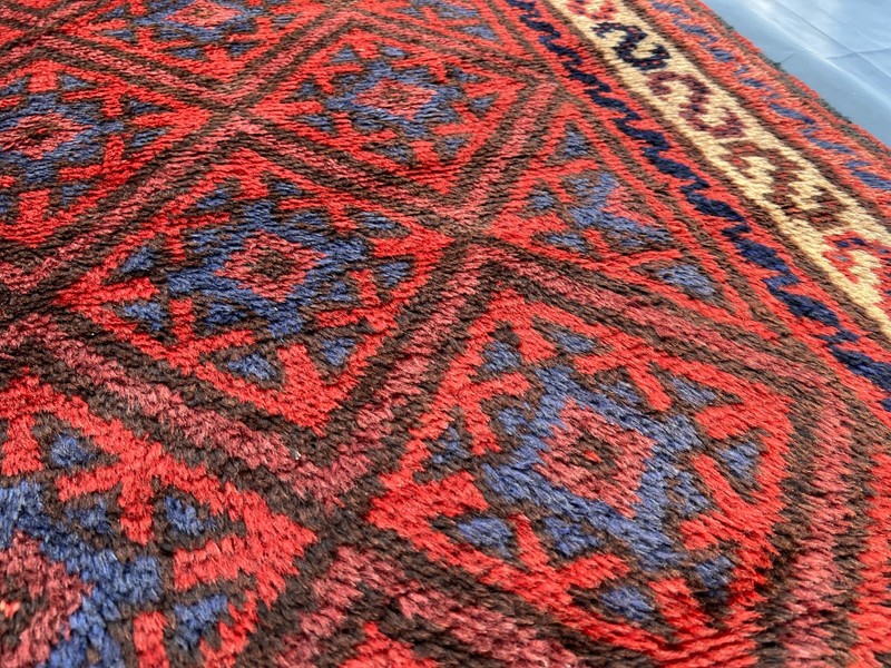Vintage Afghan Rug 4'2 x 6'4 ft – Hand Knotted Wool Moroccan Style Area Carpet gallery