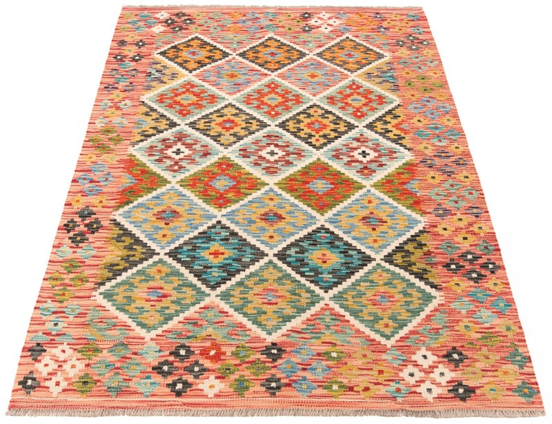 Kelim Afghan 190x132 cm Handwoven Oriental Carpet Rug Kilim gallery