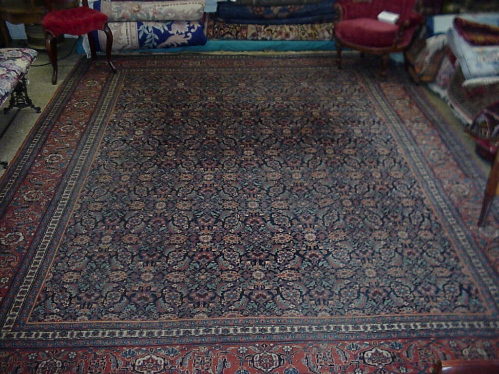 Antique Oriental rugs hand knotted wool 9x12 Carpet Circa 1890s gallery