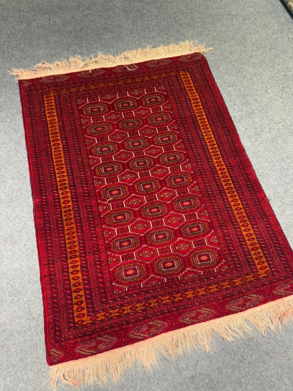 5'3 x 4'2 Vintage Bokhara Hand-Knotted Wool Tribal Rug, Collector Area Rug gallery