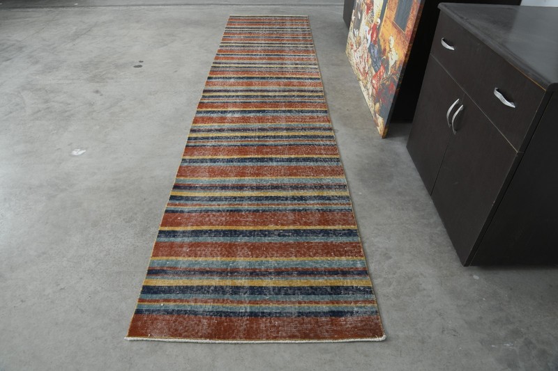 3x11 ft, turkish rug runner, hand-knotted vintage runner, oushak runner rug, 216 gallery