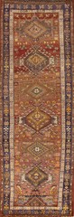 Geometric Wool Heriiz Vintage Runner Rug Hand-made Tribal Traditional Rug 4×13
