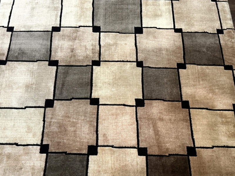 Tibetan Wool Rug 5x8 Contemporary Modern Abstract Carpet Soft Thick Pile, Pair B gallery