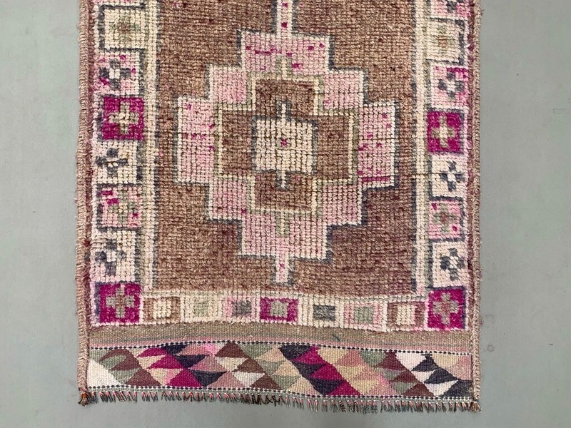 Vintage Turkish Tribal Runner 360x93 cm veg dye wool rug tribal, handmade gallery