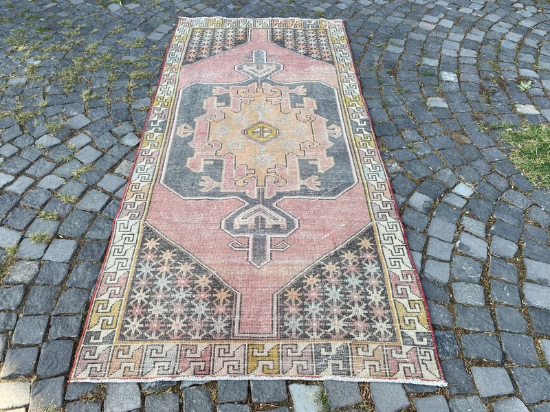 Wool rug, Area rug, Vintage rug, Turkish rug, Bohemian rug 3,9 x 8,3 ft gallery