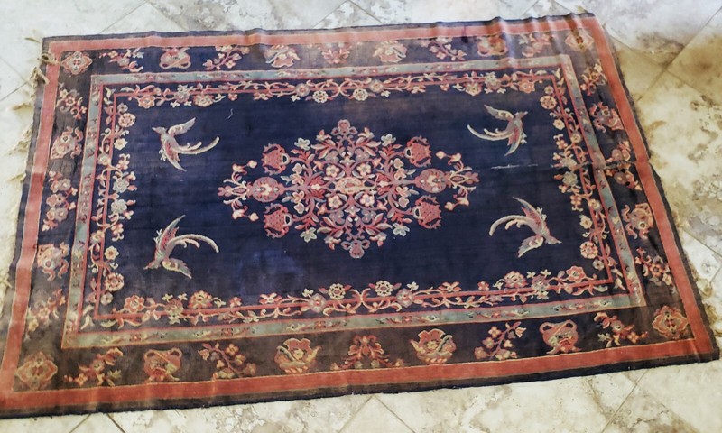 Vintage Tribal Caucasian Hand-Knotted Wool 4-Quadrant PHOENIX BIRD 6'5" x 4'3" gallery