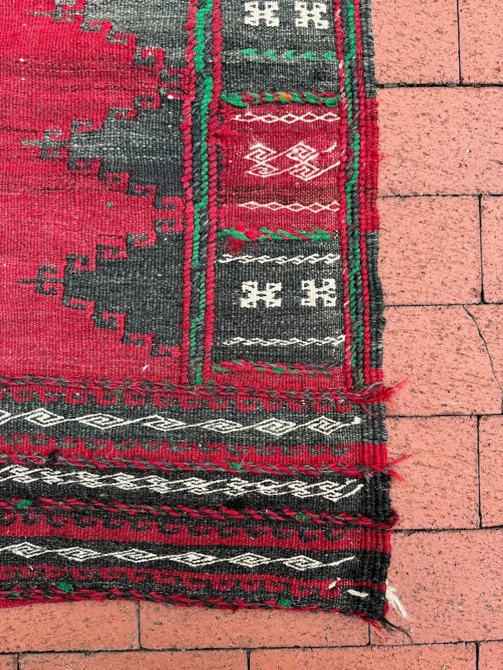3'4 x 3'4 Handmade Wool Square Afghan Sofra Kilim/Cicim Rug gallery