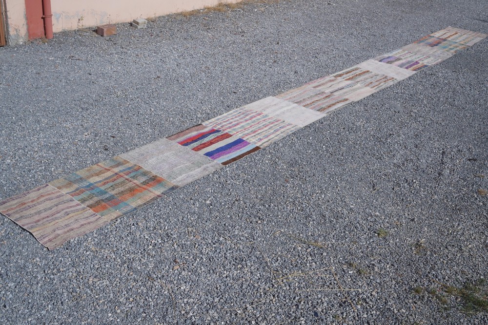 Turkish Kilim Runner Rug 3x36 ft Vintage Handmade Farmhouse Extra Long Rug 828