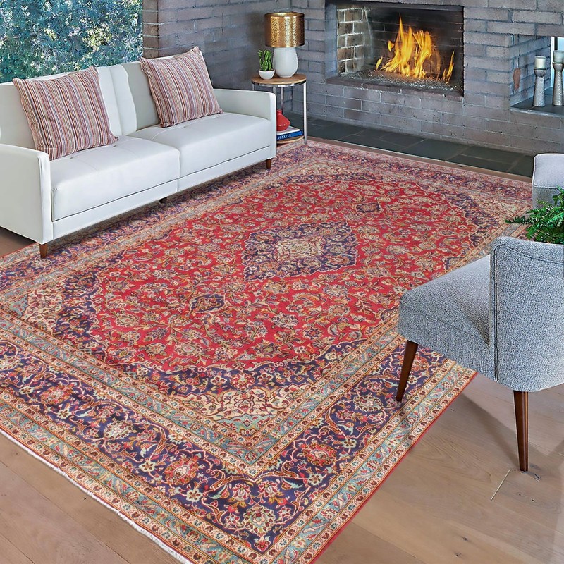 Fine 9'11" x 15'1" Hand-Knotted Wool Area Rug - Traditional Medallion gallery
