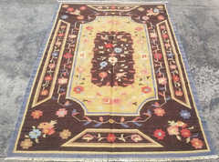 Vintage Traditional Handmade Beautiful Turkish Floral Floor Rug 215×158 cm