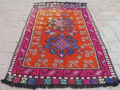 Area Small Rug, Vintage Turkish Small Kilim, Doormat, Bedroom Rug 25″X40″ Carpet