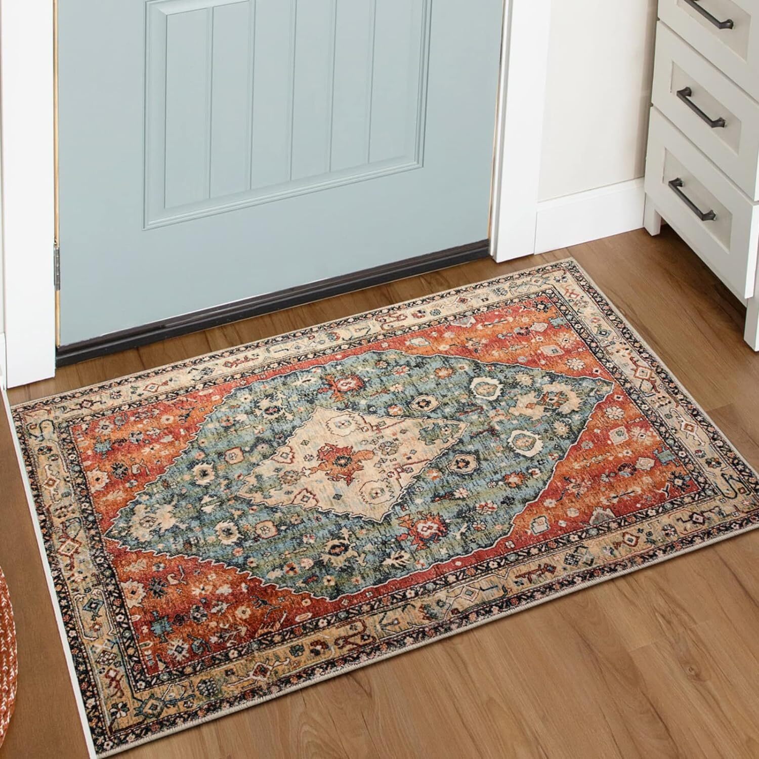 Lahome Boho Tribal Area Rug 2X3 Persian Distressed Small Entryway Rug Doormat Bo gallery