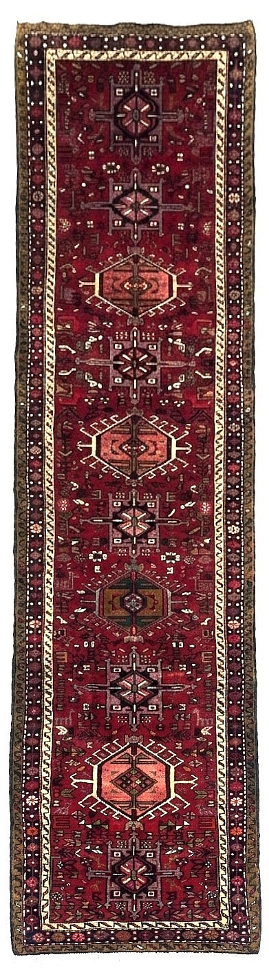 Hand Knotted Vintage Tribal Karajeh Runner 2x13 Red Wool Boho Oriental Area Rug gallery