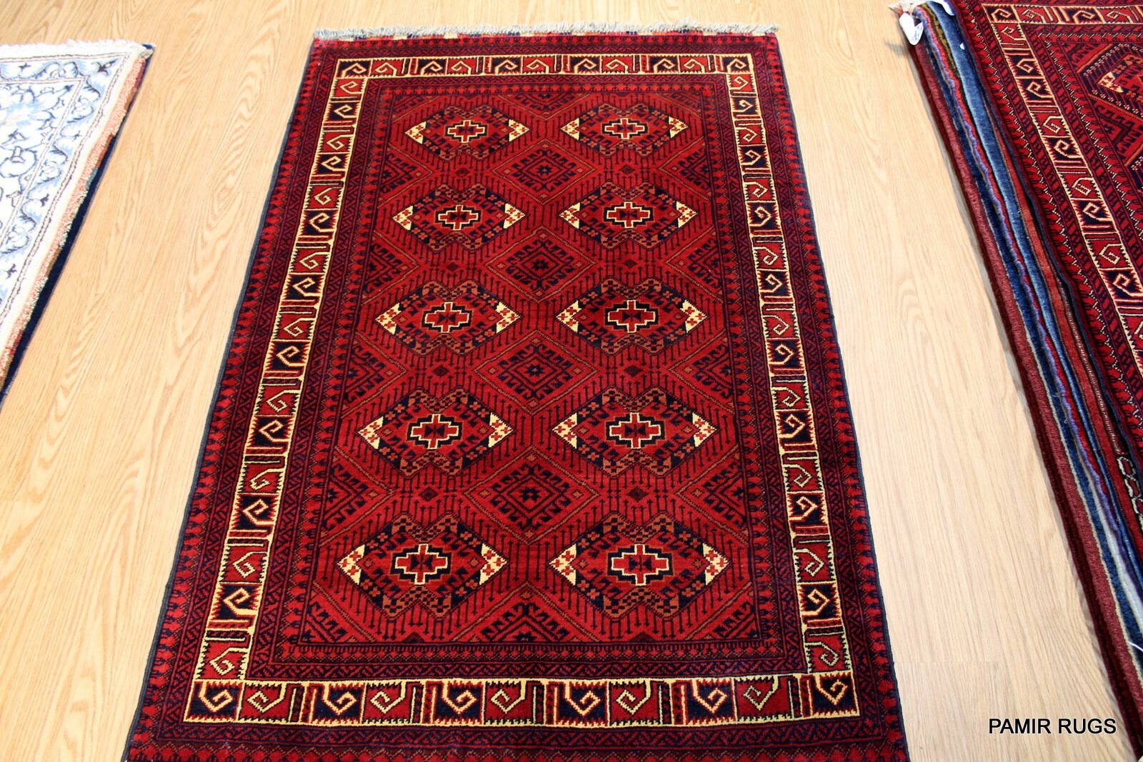 _HAND-MADE_Turkoman Beshir Tribal Wool Rug 3'5"x5 ft. wool hand knotted Turkmen gallery