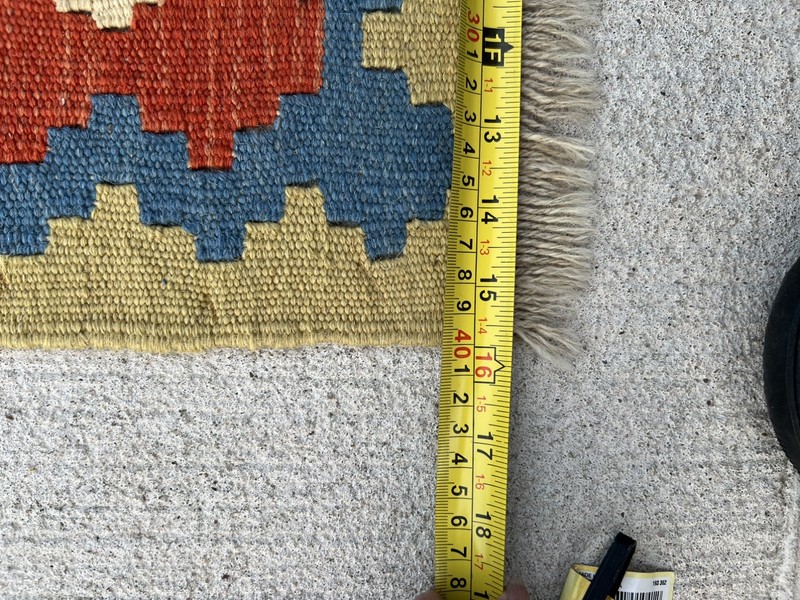 Traditional vintage hand woven oriental carpet 2x1.4 ft wool kilim area rug gallery