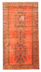 Vintage Hand-Knotted Area Rug 3’8″ x 7’1″ Traditional Oriental Wool Carpet