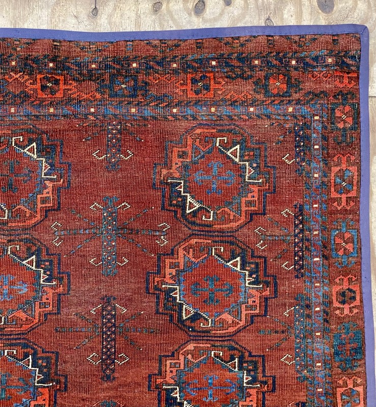 Antique Ersari Kizil Ayak Hand Knotted Juval Wool Rug gallery