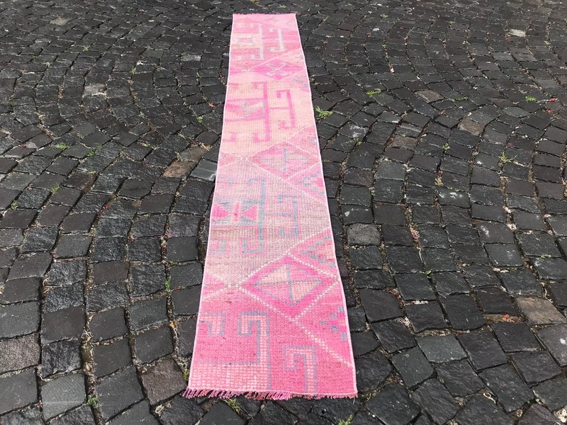 9,08 X 1,41 Ft Runner Rug Turkish Runner Rug Oushak Runner Vintage Runner gallery