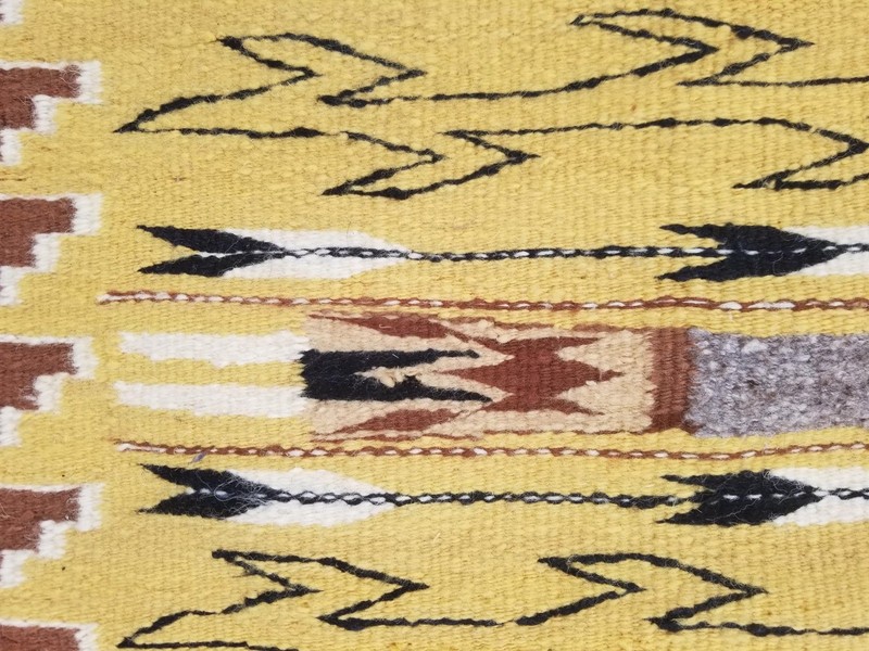 Vintage Handmade Native American Navajo Yei Wool Multicolor Rug 130 x 79 cm gallery