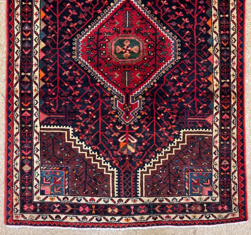 Vintage Hamedan Tribal Hand Knotted Wool 4x7 Navy Blue Geometric Oriental Boho gallery