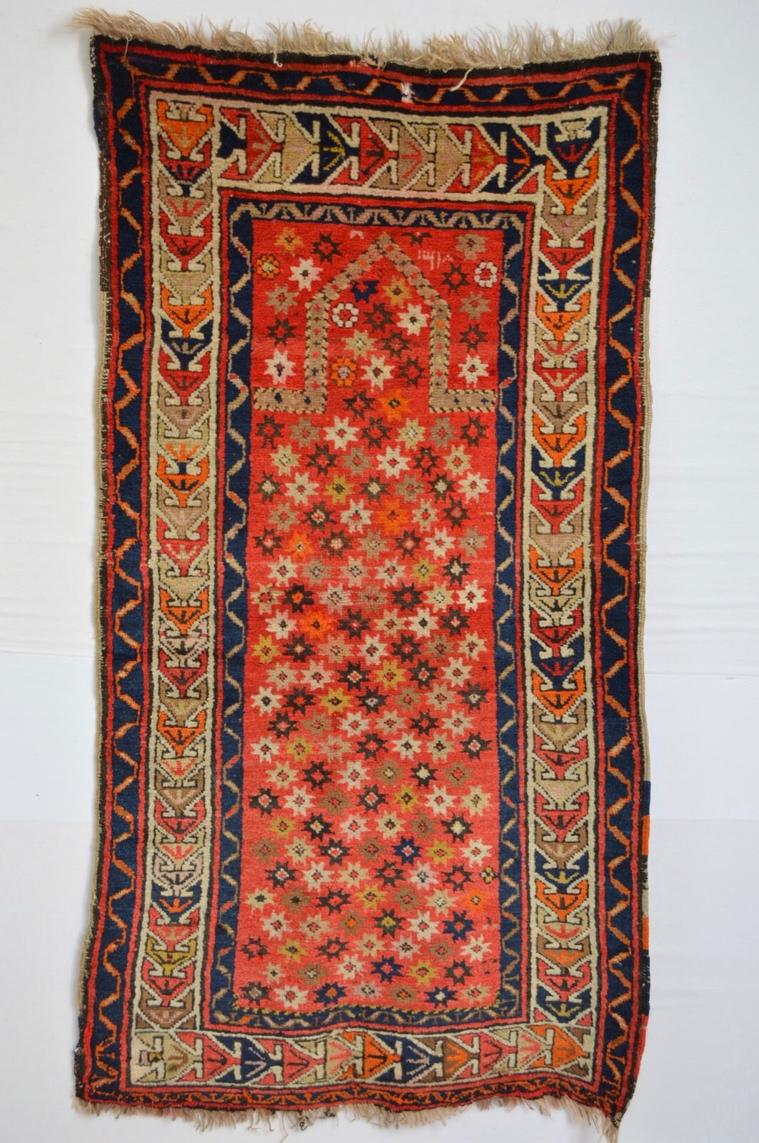 GREAT EAST ANATOLIAN KURDISH PRAYER RUG DATED 1901 AMAZING WOOL STAR PATTERN gallery