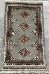 Vintage Afghan Hand-Knotted: Bokhara Wool Area Rug, Traditional Carpet (2×3 ft.)