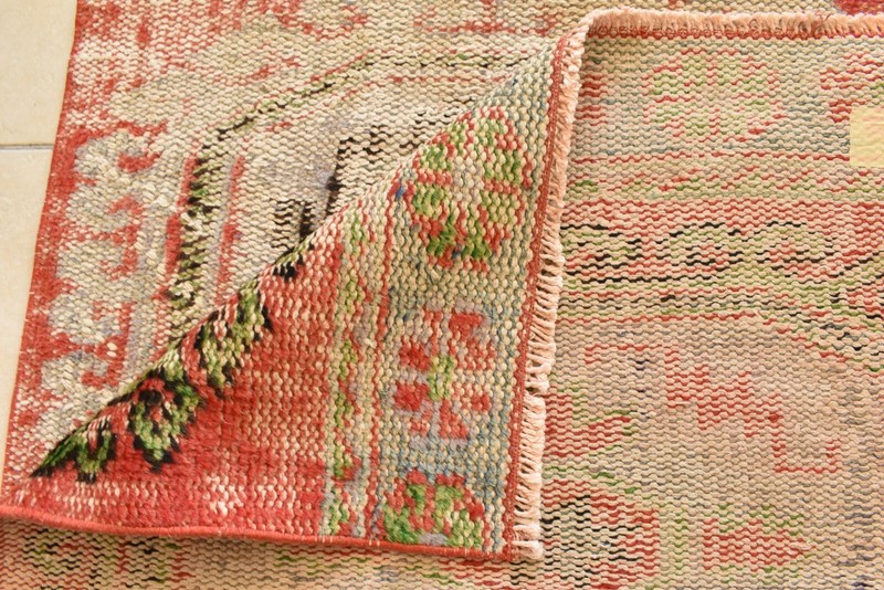 Distressed Oushak Rug 2.6x10.9 ft Handwoven Traditional Long Vintage Runner C38 gallery