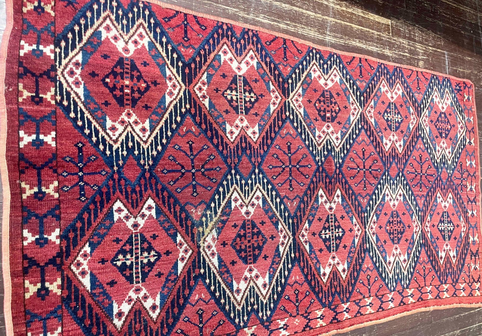 Antique Yomud Turkoman Rug Fragment, AS IS, 3' x 5'6" #116998 gallery