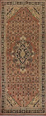 Semi-Antique Rust Wool Geometric Mahal Runner Rug 4×12 Hand-knotted Carpet