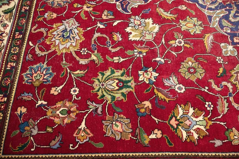 Semi-Antique Floral Oriental Rug Hand-Knotted Living Room Area Carpet 8x11 Ft gallery
