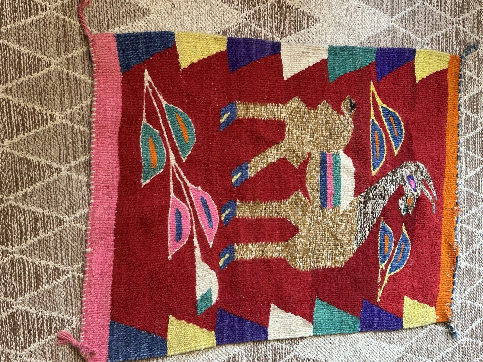 Antique Wool Textile Art Rug Bolivian gallery