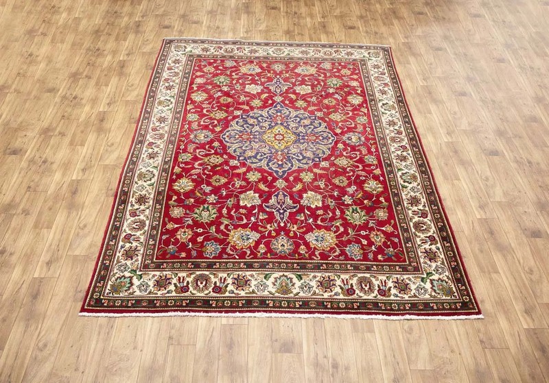 Semi-Antique Floral Oriental Rug Hand-Knotted Living Room Area Carpet 8x11 Ft gallery