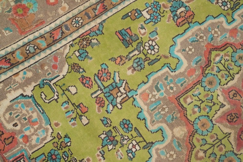 Light Green Wool Traditional Area Rug 6x10 ft Hand-knotted for Living Room gallery