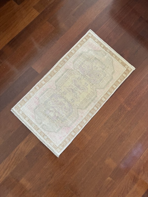 Japandi Neutral Oushak Rug 2x3 Muted Beige Wool Hand Knotted Small Accent Mat gallery