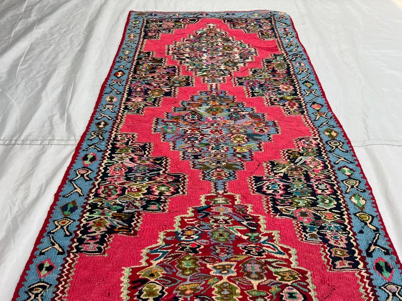 85 x 270 cm Stunning Vintage Super Fine Quality Senneh Knots Five Medallion Rug gallery