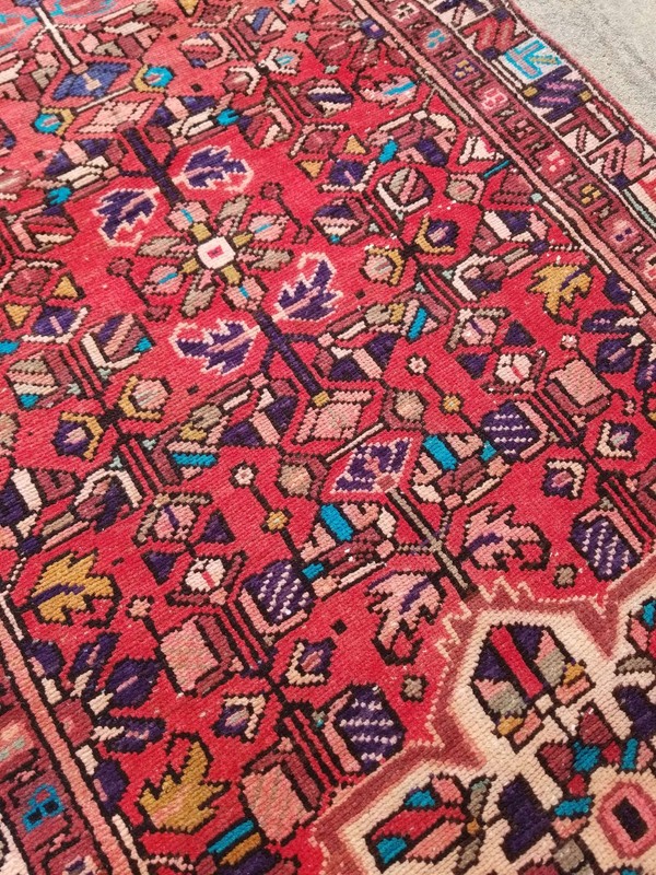 Distressed Antique Traditional Handmade Persian Wool Multicolor Rug 270x94cm gallery