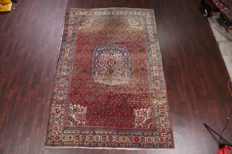 Collectible Geometric Bidjar Antique Hand-Knotted Oriental Area Rug 7x11 RUST gallery