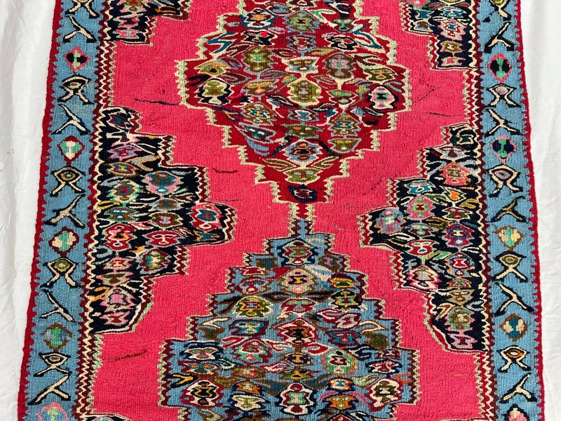 85 x 270 cm Stunning Vintage Super Fine Quality Senneh Knots Five Medallion Rug gallery
