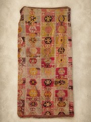 Vintage Handwoven Turkish Anatolian Kilim Runner Rug 46×90 Pink Wool Flat Weave