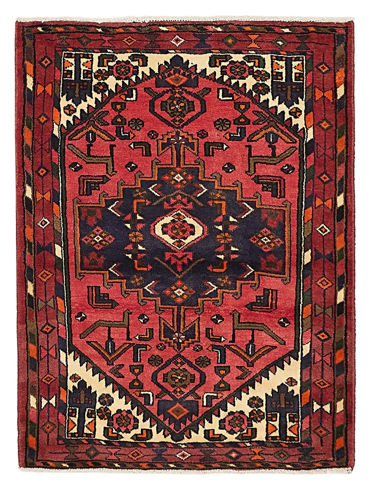 Vintage Hand-Knotted Carpet 3'6" x 4'6" Traditional Oriental Wool Area Rug