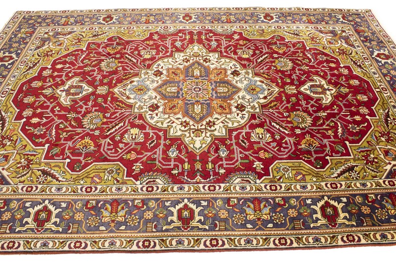 Hand-Knotted Vintage Oriental Rug Red Traditional Floral Wool Carpet 6'6X9'7 ft gallery