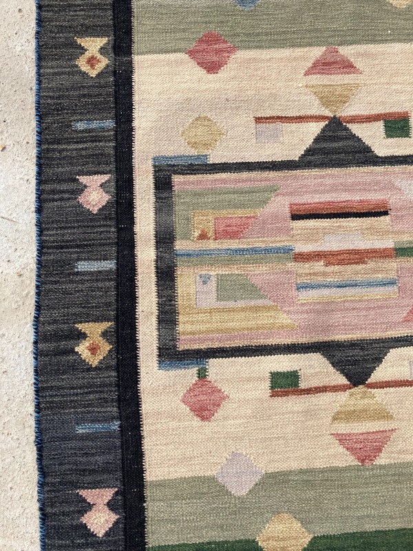 Vintage Handmade Turkish Geometric Wool Kilim Rug 160x92 cm gallery