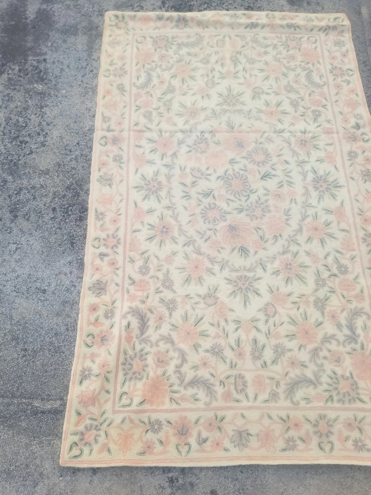 Fine Vintage Traditional Handmade Kashmiri Wool Multicolor Kilim 4.9x3.0 ft gallery