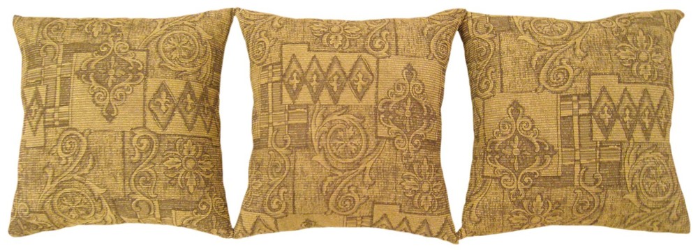 A Set of Vintage Floro-geometric Fabric Pillows with FREE SHIPPING!