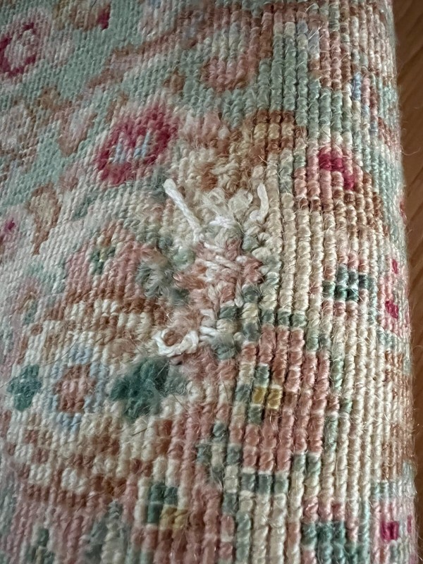 Vintage Karastan Rug Mint Green Kirman Pattern #712 Wool 2 ft 2 in x 4 ft 8 in gallery