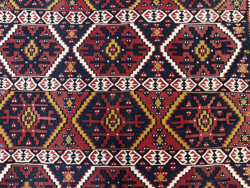 Caucasian Kilim Rug 5x7 Vintage Russian Flatweave Kilim Carpet Tribal Bphemian gallery