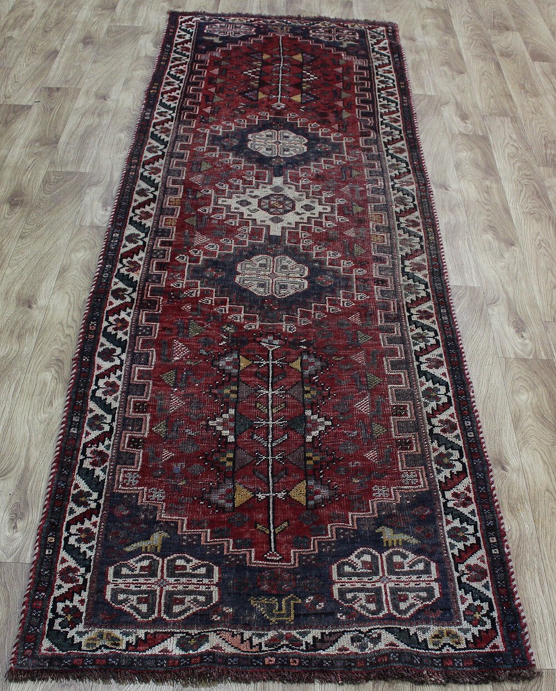 Antique Handmade Persian Tribal Runner 256 x 83 cm Hand Knotted Wool Runner