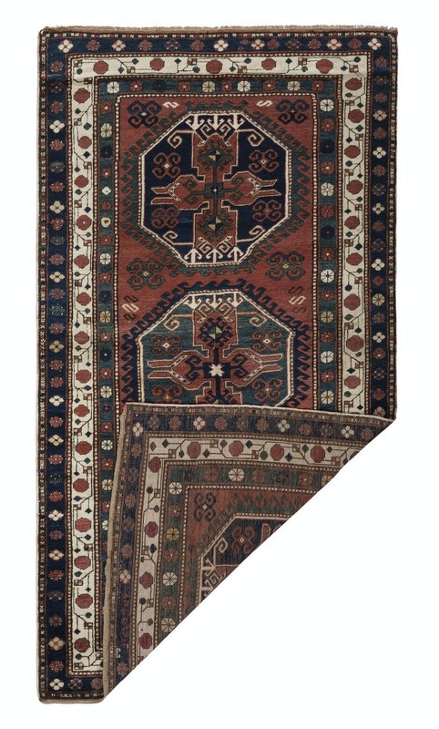 4.8x8.8 Ft Antique Armenian Lambolo - Lori Pambak Kazak Rug, Dated 1905 gallery